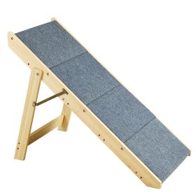 VEVOR Wood Pet Stairs/Pet Steps, 2-in-1 Foldable Wooden Dog Stair  & Ramp with 4 Steps for Small Medium Large Pet,