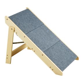 VEVOR Wood Pet Stairs/Pet Steps, 2-in-1 Foldable Wooden Dog Stair & Ramp with 3 Steps for Small Medium Large Pet,