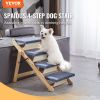 VEVOR Wood Pet Stairs/Pet Steps, 2-in-1 Foldable Wooden Dog Stair  & Ramp with 4 Steps for Small Medium Large Pet,