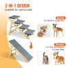 VEVOR Wood Pet Stairs/Pet Steps, 2-in-1 Foldable Wooden Dog Stair  & Ramp with 4 Steps for Small Medium Large Pet,